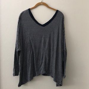 Navy and gray striped long sleeve